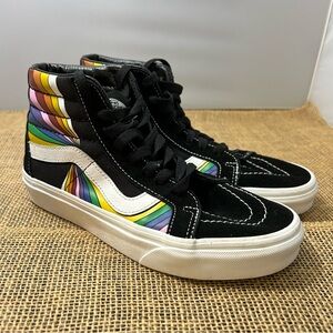 Vans Black High-Top Sneakers with Rainbow Stripes Light Spectrum Men’s Shoes